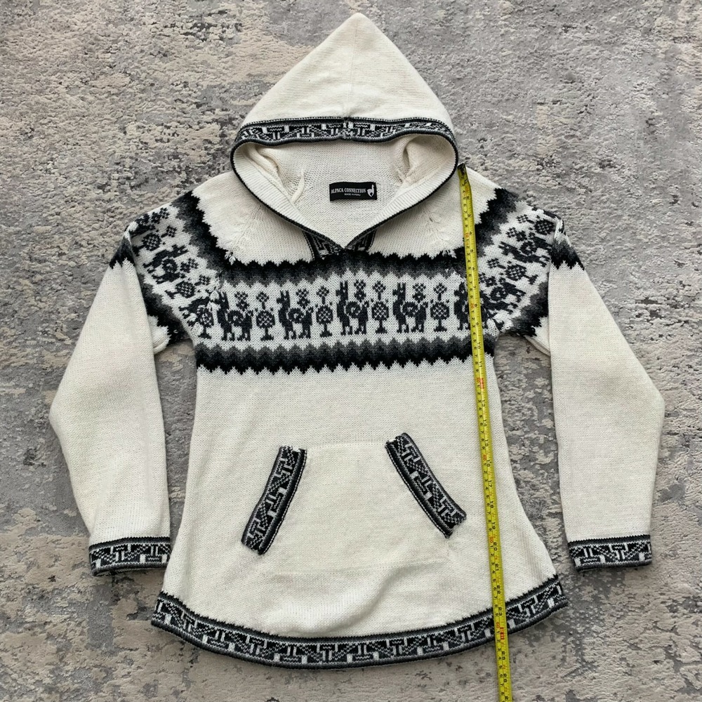 Alpaca Connection Woman's Size S Alpaca Aztec Hoodie Casual Warm Very Soft Peru